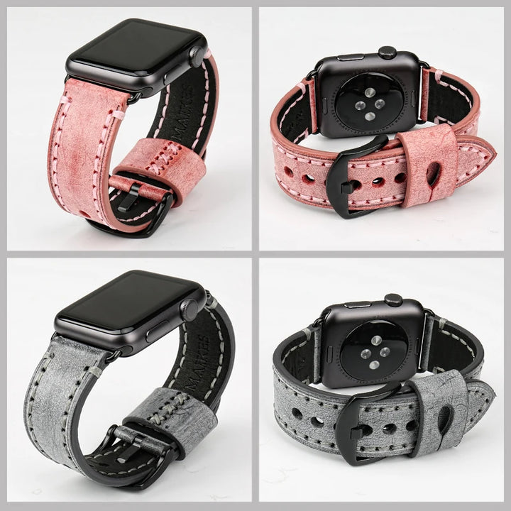 Vintage Bridle Leather Strap for Apple Watch 38-45mm