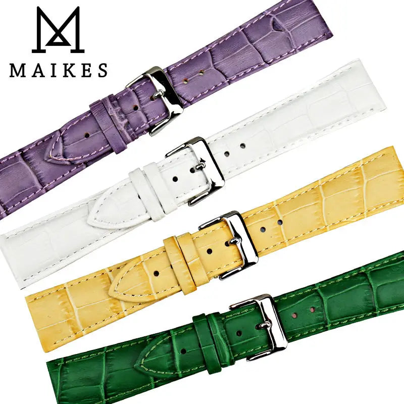 MAIKES watch accessories 16mm 18mm 20mm 22mm watch band genuine leather watch strap fashion green for Gucci women watchbands