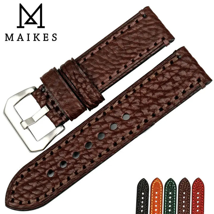 Brown Italian Cow Leather Watch Strap 20–26mm for Fossil – MAIKES
