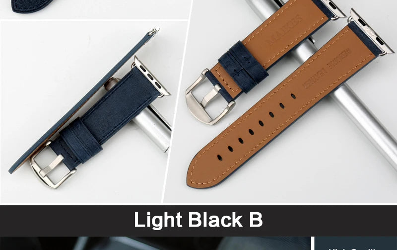 Top Quality Leather Strap For Apple Watch Band 45mm 41mm 44mm 40mm 42mm 38mm Series 7 6 SE 5 4 3 iWatch Watchband