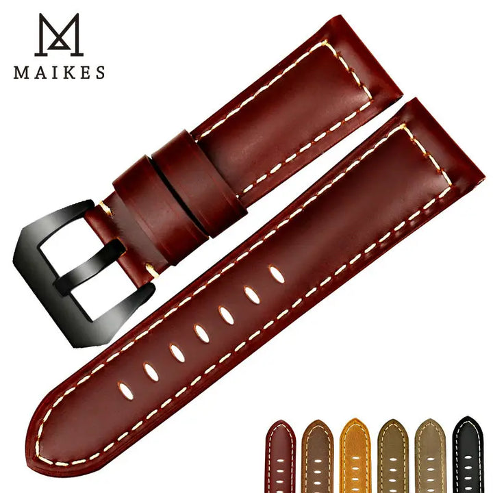 Vintage Genuine Leather Watch Strap 22–26mm for Panerai – Wheat