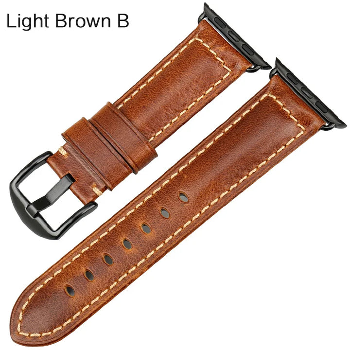 Vintage Cow Leather Apple Watch Strap – 40-45mm for Series 4-9 & SE