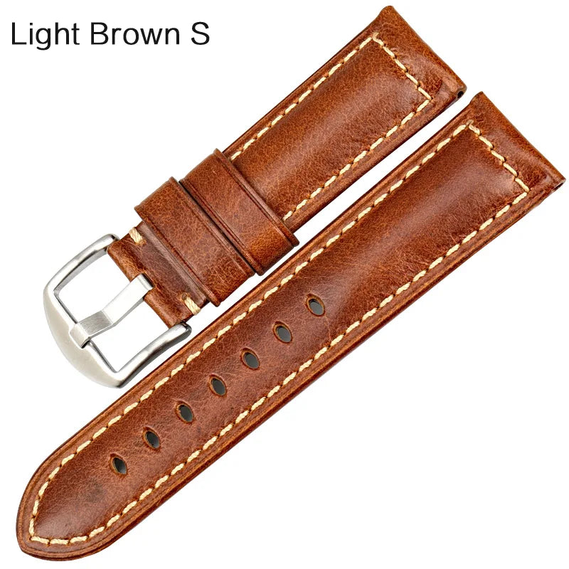 Red Leather Watch Strap – Vintage Style for Panerai, Seiko, Tissot & Smartwatches
