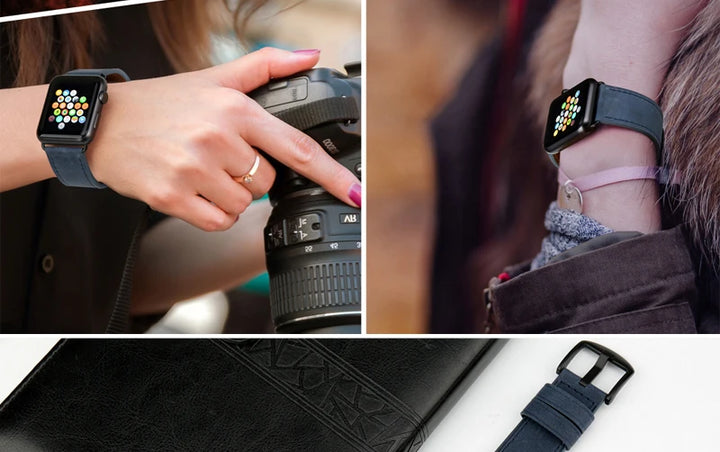 Top Quality Leather Strap For Apple Watch Band 45mm 41mm 44mm 40mm 42mm 38mm Series 7 6 SE 5 4 3 iWatch Watchband