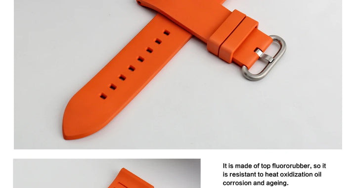 MAIKES New Design Watch Band Black 20mm 22mm 24mm Watchband Sports Fluoro Rubber Watch Strap Watch Accessories