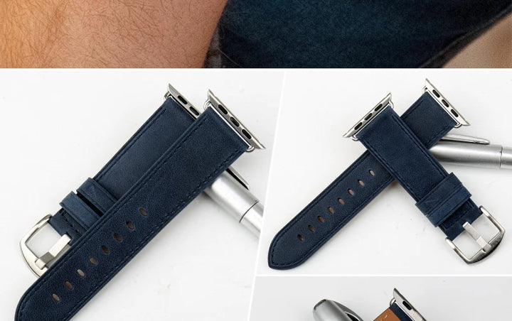 Top Quality Leather Strap For Apple Watch Band 45mm 41mm 44mm 40mm 42mm 38mm Series 7 6 SE 5 4 3 iWatch Watchband