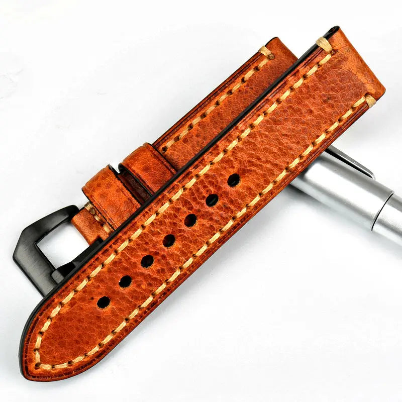 MAIKES Watch accessories Italian cow leather watch band 20mm 22mm 24mm 26mm watchbands men watch strap for Panerai