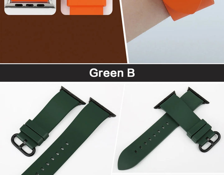 For Apple Watch Band 45mm 41mm 44mm 40mm 42mm 38mm Series 7 6 SE 5 4 3 Watchband Bracelet Sport Rubber iWatch Strap