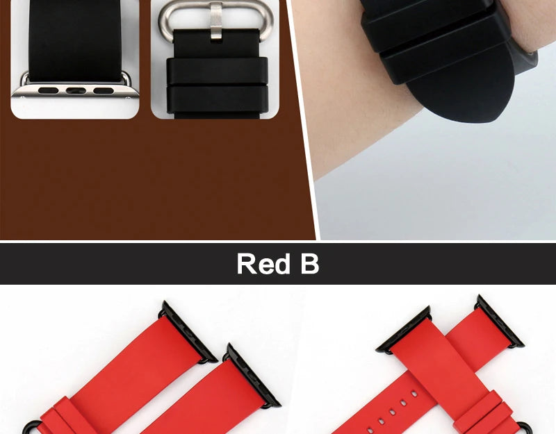 For Apple Watch Band 45mm 41mm 44mm 40mm 42mm 38mm Series 7 6 SE 5 4 3 Watchband Bracelet Sport Rubber iWatch Strap