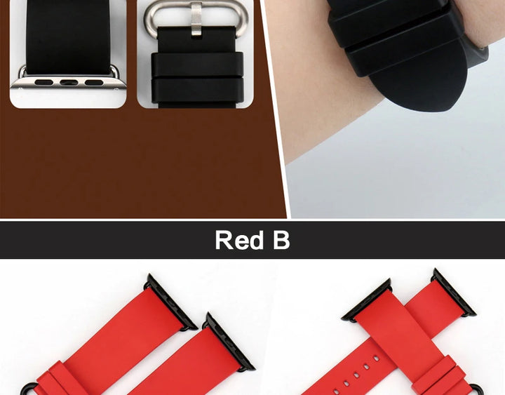 For Apple Watch Band 45mm 41mm 44mm 40mm 42mm 38mm Series 7 6 SE 5 4 3 Watchband Bracelet Sport Rubber iWatch Strap