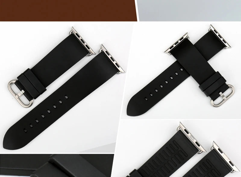MAIKES Rubber Strap For Apple Watch Band 45mm 41mm 42mm 44mm 40mm Series 7 6 SE 5 4 3 iWatch Bracelet