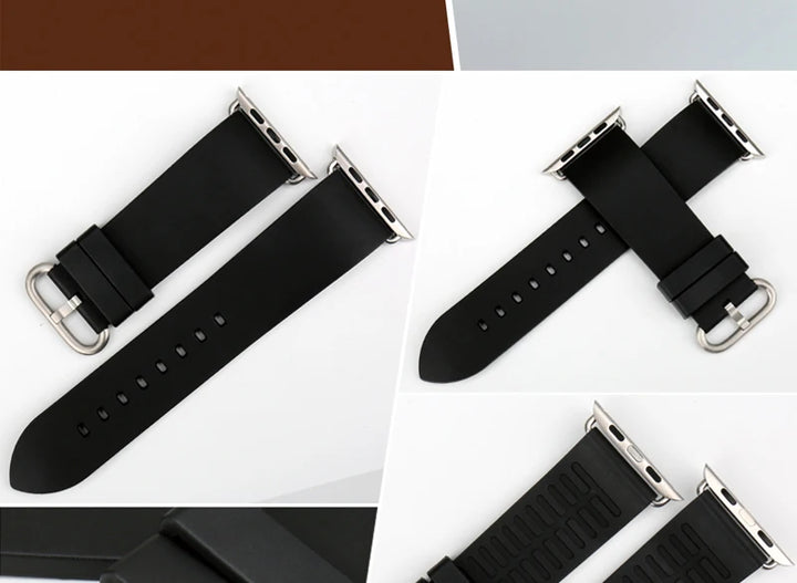 MAIKES Rubber Strap For Apple Watch Band 45mm 41mm 42mm 44mm 40mm Series 7 6 SE 5 4 3 iWatch Bracelet