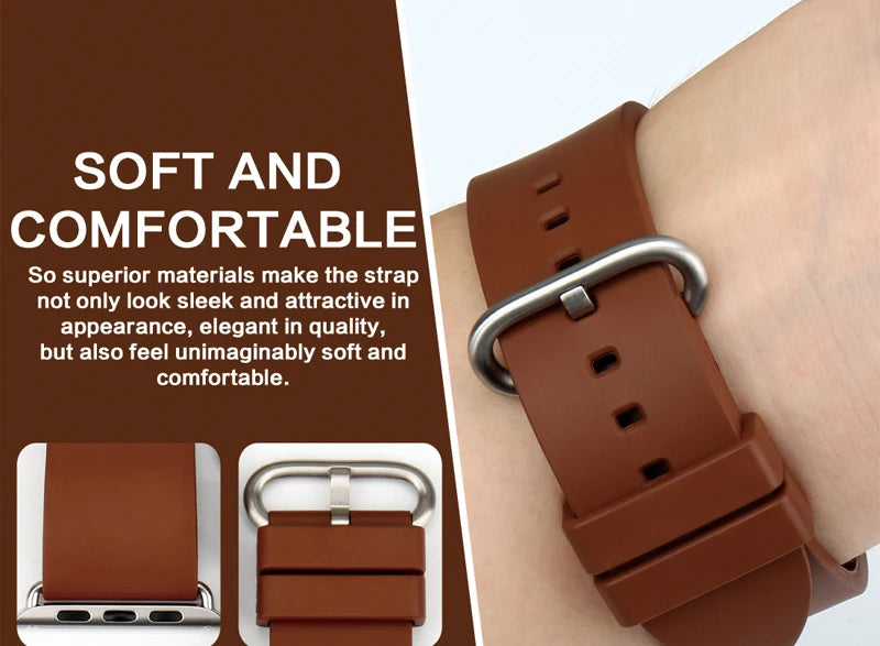 MAIKES Rubber Strap For Apple Watch Band 45mm 41mm 42mm 44mm 40mm Series 7 6 SE 5 4 3 iWatch Bracelet