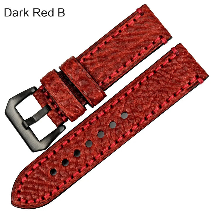 MAIKES Watch accessories Italian cow leather watch band 20mm 22mm 24mm 26mm watchbands men watch strap for Panerai