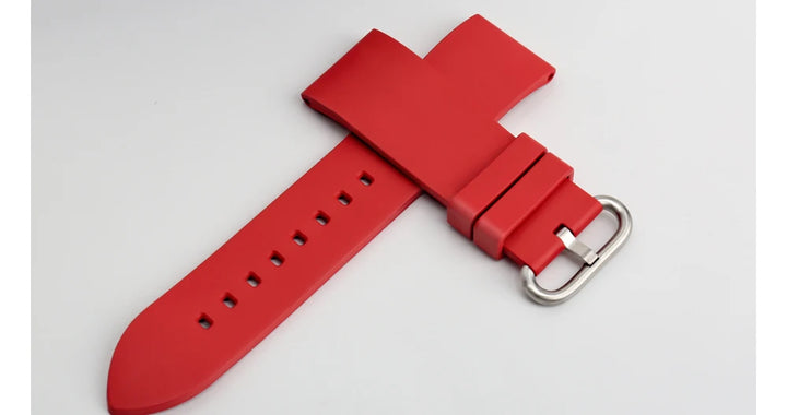 MAIKES New Design Watch Band Black 20mm 22mm 24mm Watchband Sports Fluoro Rubber Watch Strap Watch Accessories