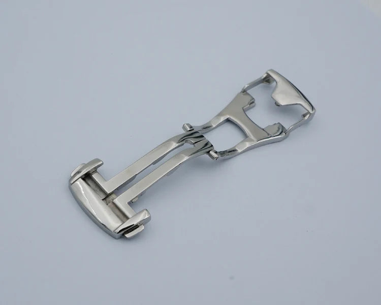 316L Stainless Steel Watch Strap – 16-20mm Silver with Butterfly Clasp for Omega