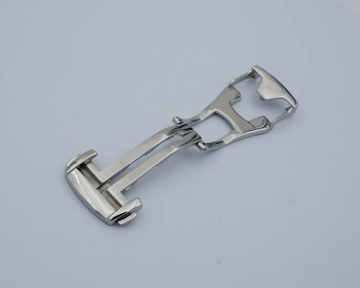 316L Stainless Steel Watch Strap – 16-20mm Silver with Butterfly Clasp for Omega