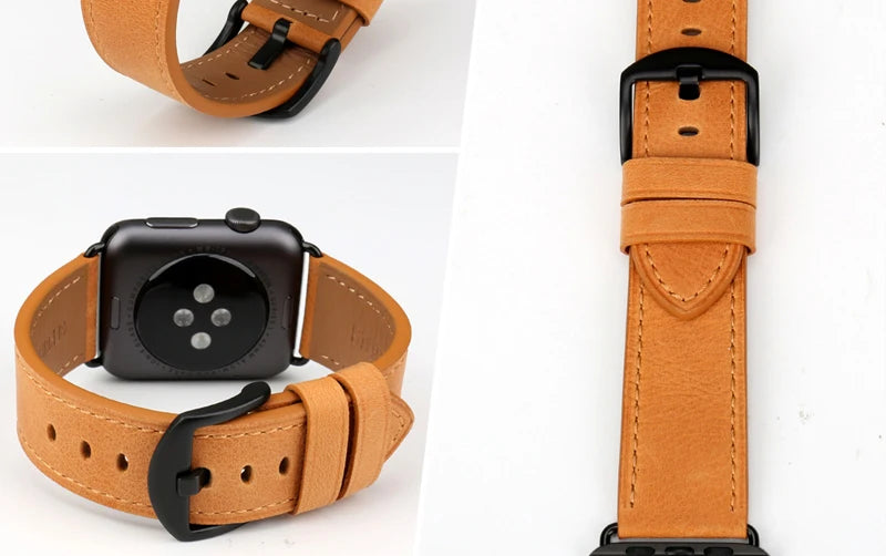 Top Quality Leather Strap For Apple Watch Band 45mm 41mm 44mm 40mm 42mm 38mm Series 7 6 SE 5 4 3 iWatch Watchband