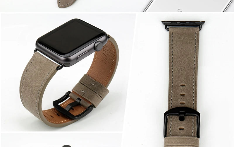 Top Quality Leather Strap For Apple Watch Band 45mm 41mm 44mm 40mm 42mm 38mm Series 7 6 SE 5 4 3 iWatch Watchband