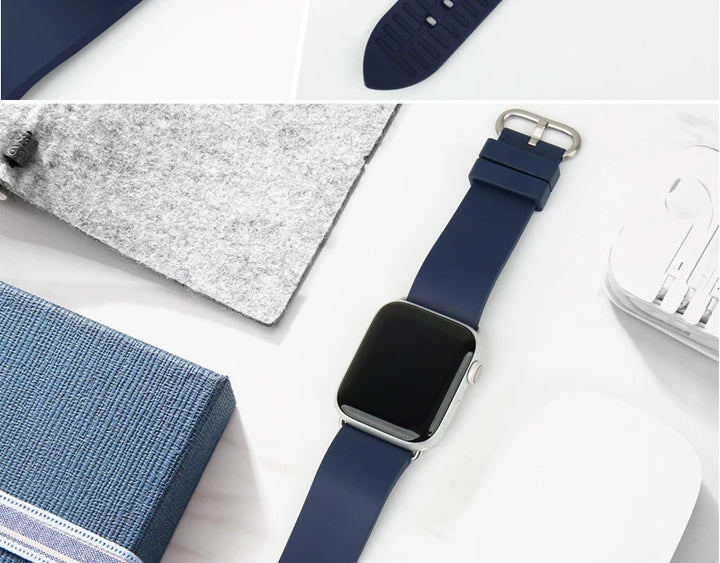 For Apple Watch Band 45mm 41mm 44mm 40mm 42mm 38mm Series 7 6 SE 5 4 3 Watchband Bracelet Sport Rubber iWatch Strap