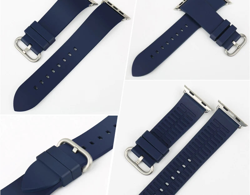 For Apple Watch Band 45mm 41mm 44mm 40mm 42mm 38mm Series 7 6 SE 5 4 3 Watchband Bracelet Sport Rubber iWatch Strap
