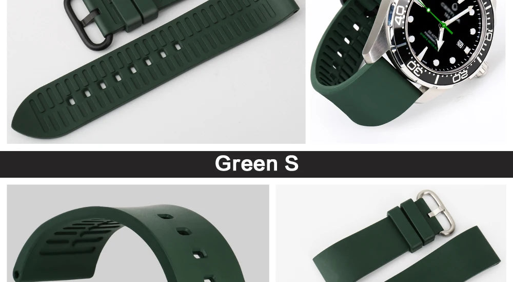 MAIKES Watch Accessories Quality Fluoro Rubber Watch Band 20mm 22mm 24mm Sport Watch Strap Orange Watchband For Omega Watch