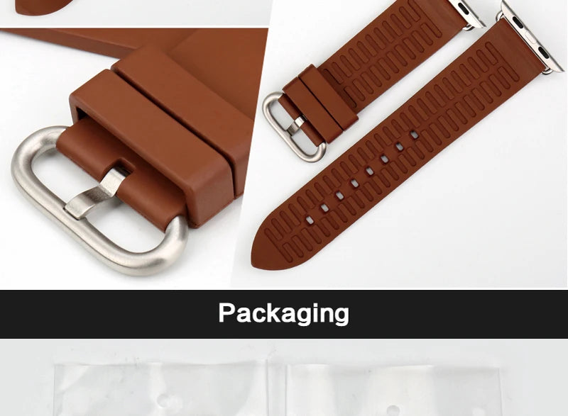 MAIKES Rubber Strap For Apple Watch Band 45mm 41mm 42mm 44mm 40mm Series 7 6 SE 5 4 3 iWatch Bracelet