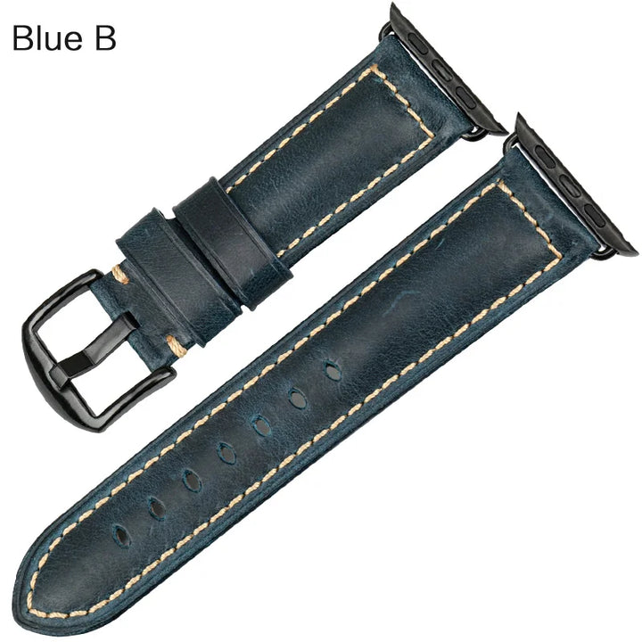 Vintage Cow Leather Apple Watch Strap – 40-45mm for Series 4-9 & SE