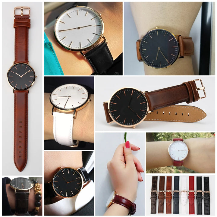 MAIKES Quality Genuine Leather Watch Band 13mm 14mm 16mm 17mm 18mm 19mm 20mm Watchbands For DW Daniel Wellington Watch Strap