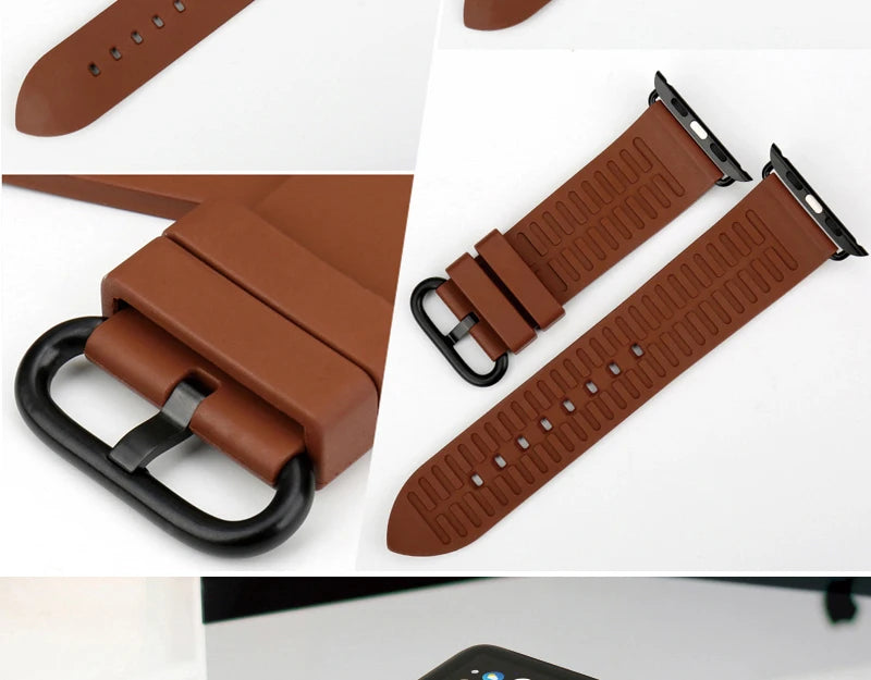 For Apple Watch Band 45mm 41mm 44mm 40mm 42mm 38mm Series 7 6 SE 5 4 3 Watchband Bracelet Sport Rubber iWatch Strap
