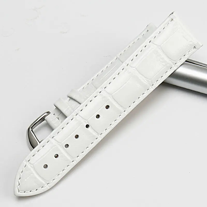 MAIKES High Quality Genuine Leather Watch Strap White Red 12mm-22mm Watch band For Casio Watches Bracelet Women Watchbands