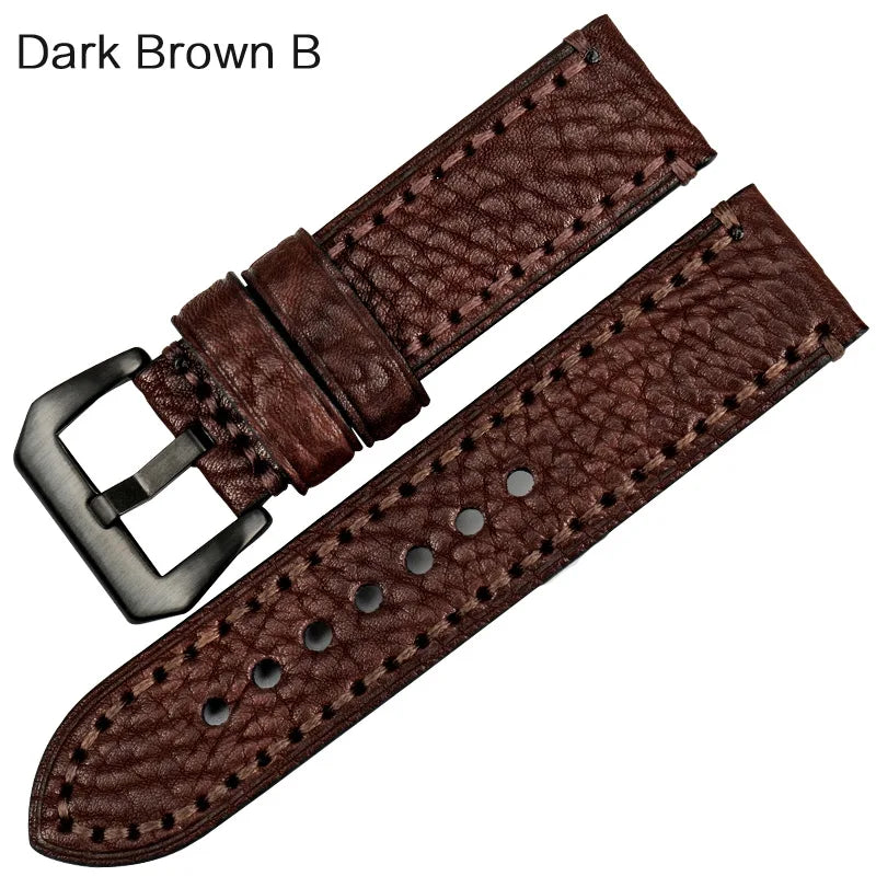 Brown Italian Cow Leather Watch Strap 20–26mm for Fossil – MAIKES