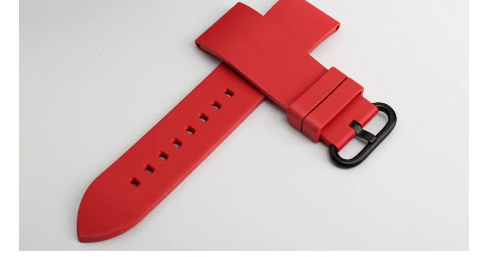 MAIKES New Design Watch Band Black 20mm 22mm 24mm Watchband Sports Fluoro Rubber Watch Strap Watch Accessories