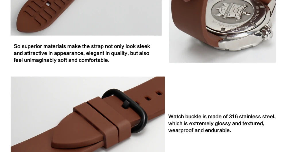 MAIKES New Design Watch Band Black 20mm 22mm 24mm Watchband Sports Fluoro Rubber Watch Strap Watch Accessories