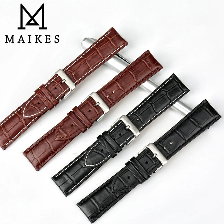 MAIKES Good Quality Genuine Leather Watchband 19mm 20mm 22mm Browm Watch strap Bracelet Watch Accessories For TISSOT Watch band