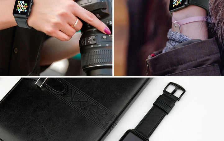 Top Quality Leather Strap For Apple Watch Band 45mm 41mm 44mm 40mm 42mm 38mm Series 7 6 SE 5 4 3 iWatch Watchband