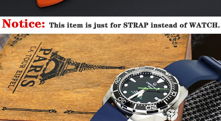 MAIKES Watch Accessories Quality Fluoro Rubber Watch Band 20mm 22mm 24mm Sport Watch Strap Orange Watchband For Omega Watch