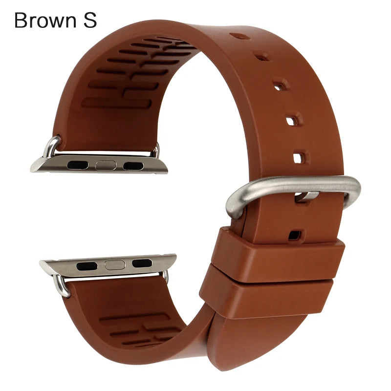 MAIKES Rubber Strap For Apple Watch Band 45mm 41mm 42mm 44mm 40mm Series 7 6 SE 5 4 3 iWatch Bracelet