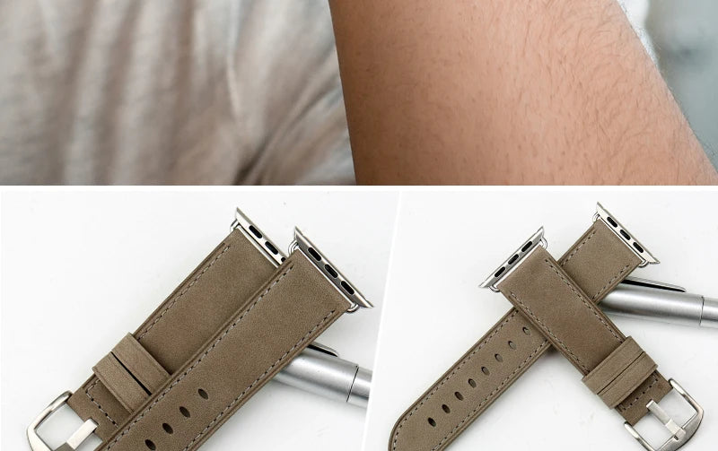 Top Quality Leather Strap For Apple Watch Band 45mm 41mm 44mm 40mm 42mm 38mm Series 7 6 SE 5 4 3 iWatch Watchband
