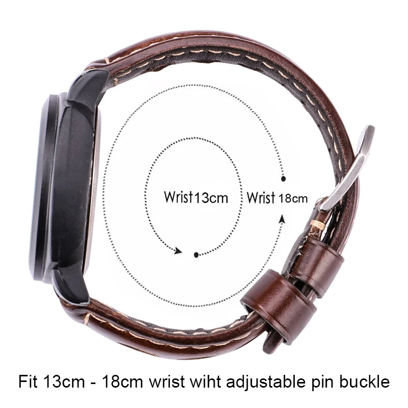 Oil Wax Cowhide Leather Watch Strap 22-24mm