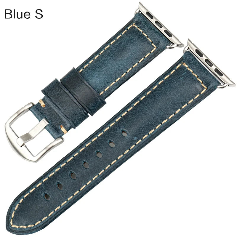 Vintage Cow Leather Apple Watch Strap – 40-45mm for Series 4-9 & SE