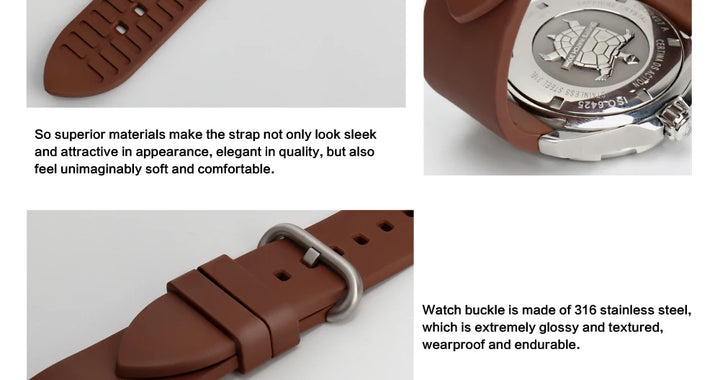 MAIKES New Design Watch Band Black 20mm 22mm 24mm Watchband Sports Fluoro Rubber Watch Strap Watch Accessories