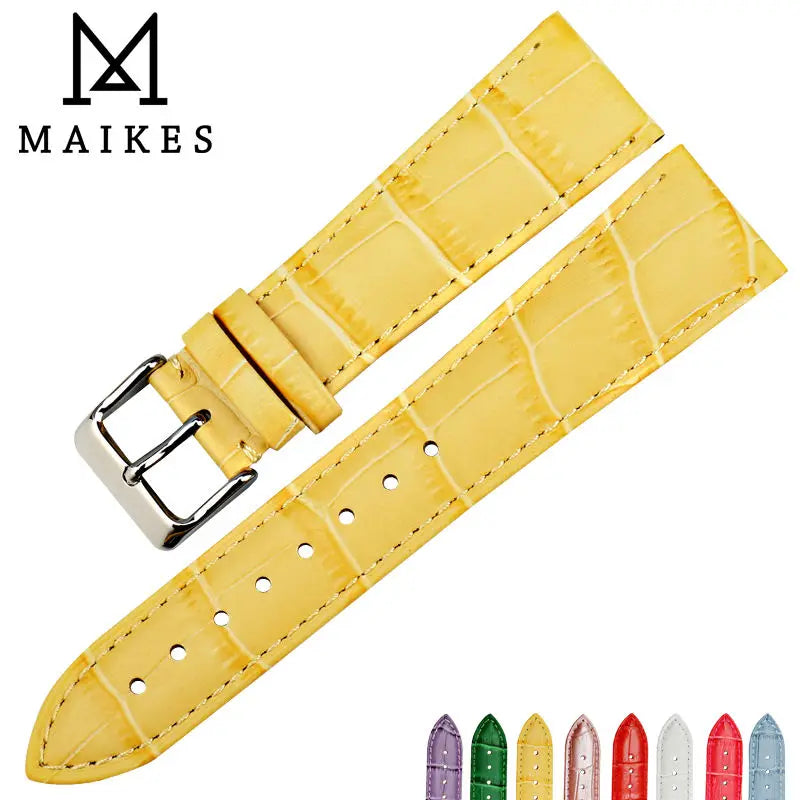 MAIKES Yellow/Gold Watch Band – 12–22mm for Casio