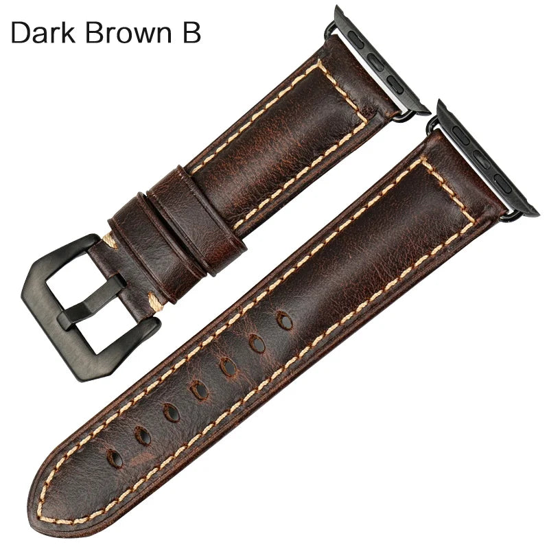 Vintage Genuine Leather Apple Watch Band Series 6–7, 38–45mm – MAIKES
