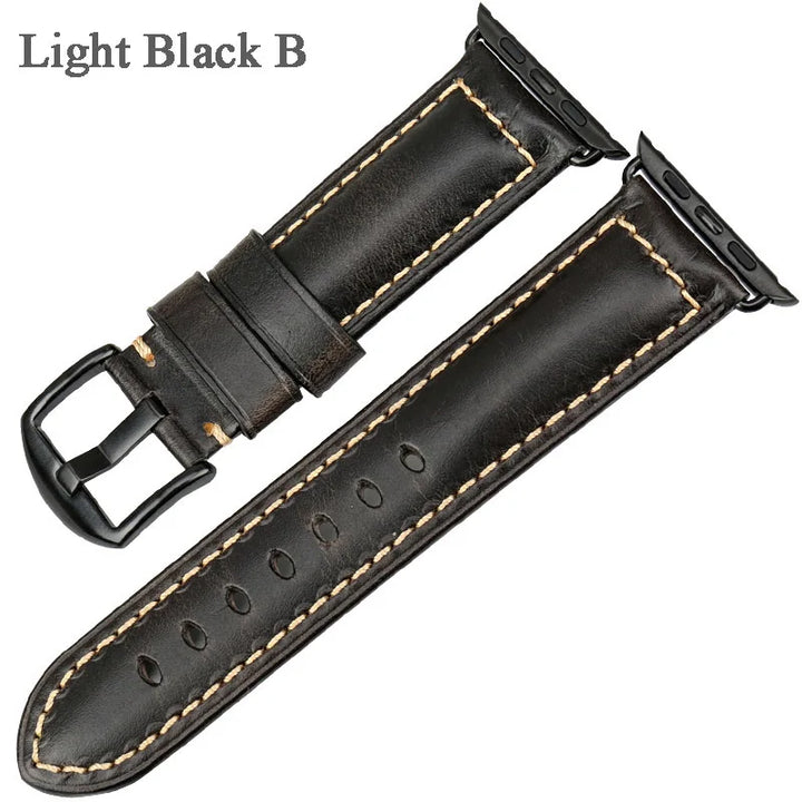 Vintage Cow Leather Apple Watch Strap – 40-45mm for Series 4-9 & SE