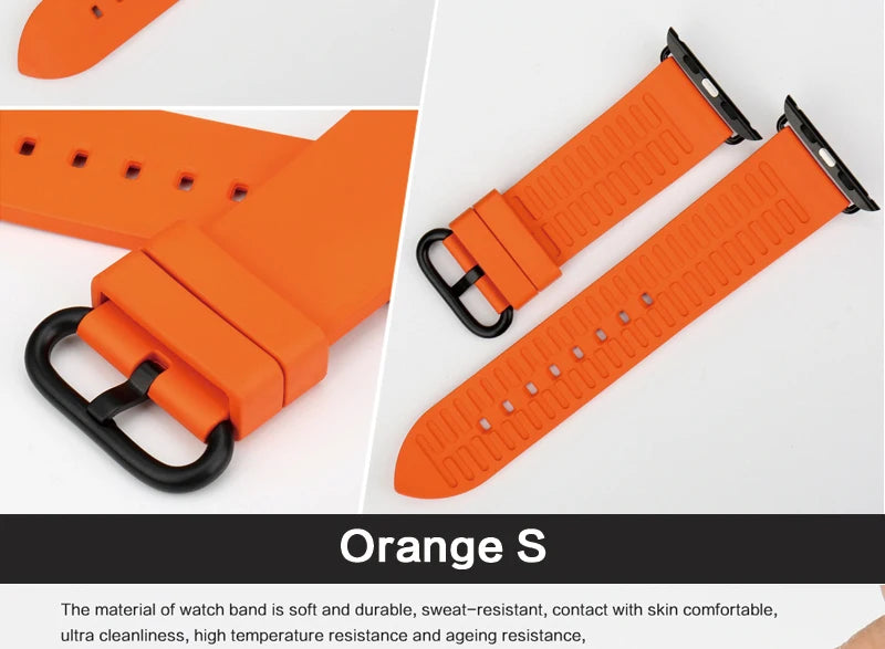 MAIKES Rubber Strap For Apple Watch Band 45mm 41mm 42mm 44mm 40mm Series 7 6 SE 5 4 3 iWatch Bracelet