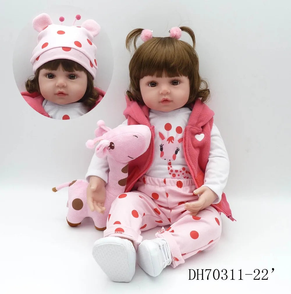 47 cm Soft Silicone Reborn Toddler Doll – Lifelike Baby Girl with Soft Body