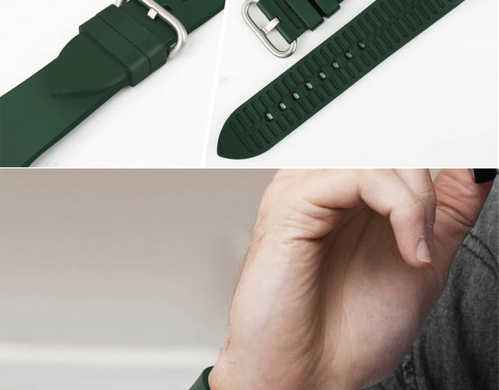 For Apple Watch Band 45mm 41mm 44mm 40mm 42mm 38mm Series 7 6 SE 5 4 3 Watchband Bracelet Sport Rubber iWatch Strap