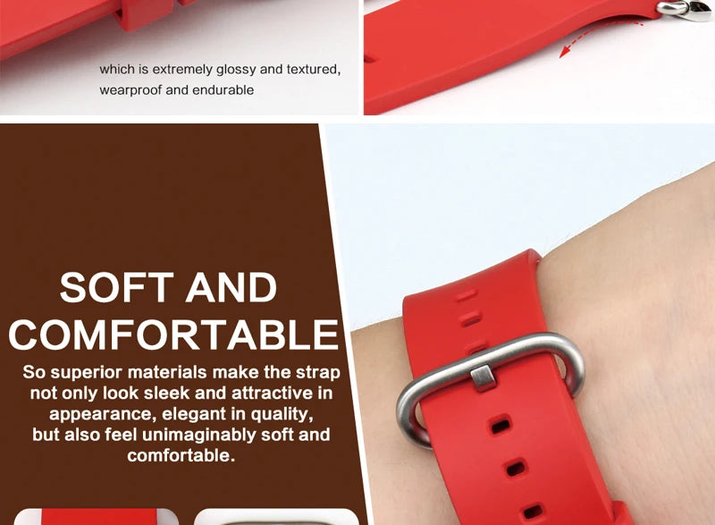 MAIKES Rubber Strap For Apple Watch Band 45mm 41mm 42mm 44mm 40mm Series 7 6 SE 5 4 3 iWatch Bracelet