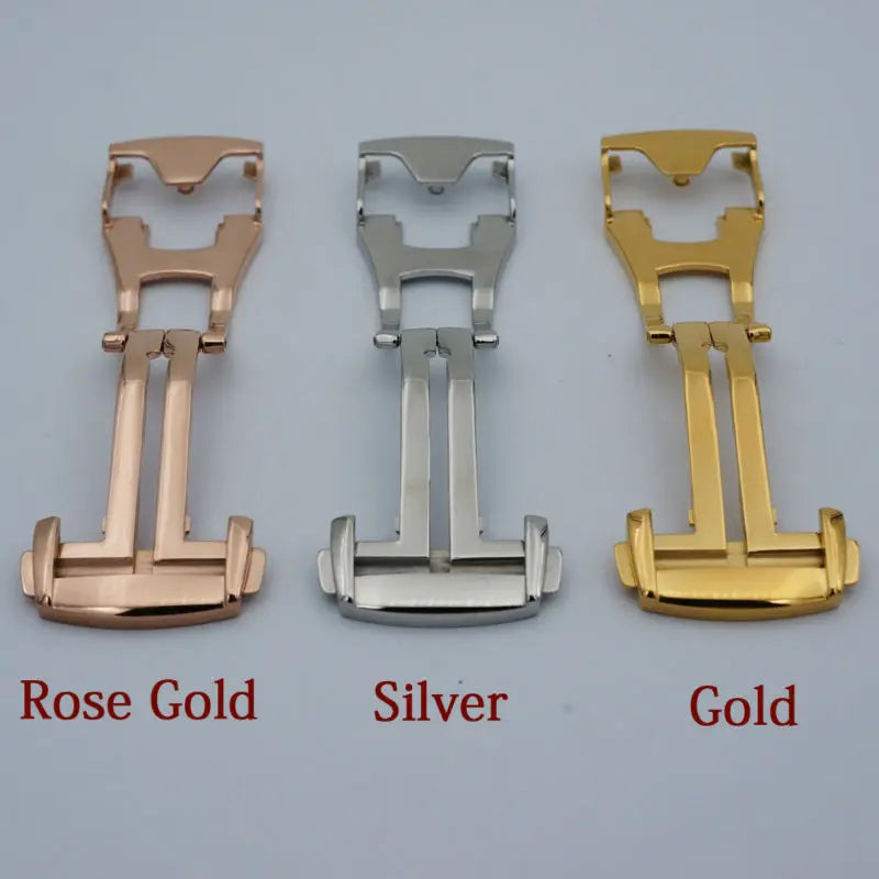 316L Stainless Steel Watch Strap – 16-20mm Silver with Butterfly Clasp for Omega